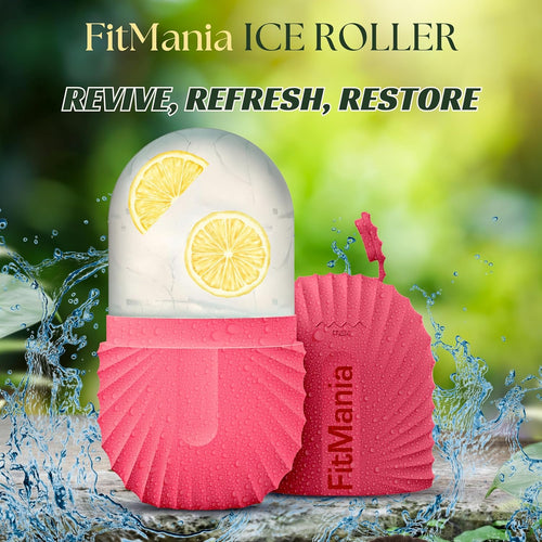 Ice Roller for Face with 2 Premium Heads, Facial Ice Roller for Self Skin Care of All Types , Cold Face Ice Roller Facial Massager for Eye Puffiness Relief , Wrinkles , Migraine & TMJ Relief Massager