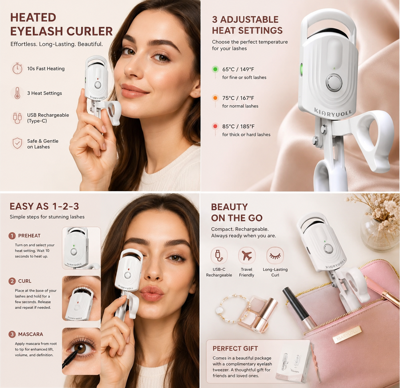 LuxeCurl™ Heated Eyelash Curler | Salon-Quality Lashes in Seconds
