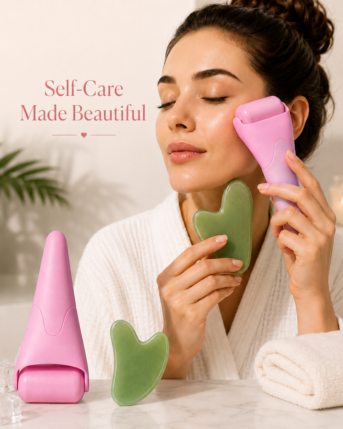 Ice Roller & Gua Sha Facial Set